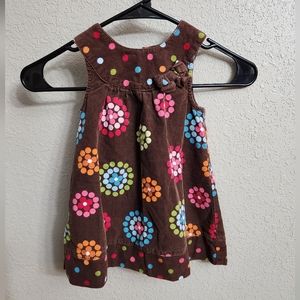 Gymboree corduroy dress & diaper cover size 18-24 months Brown color polka dots